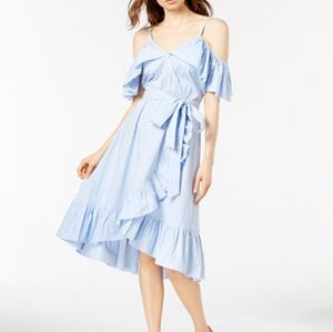 Jill Stuart Cold-Shoulder Flounce Dress Ruffled Cotton Feminine Spring Medium